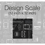 Batmobile Blueprint Grey Peel & Stick Wallpaper with Batman Blueprint Novelty Design - York RMK11849RL