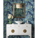 Zen Garden Blue Peel & Stick Wallpaper with Modern Floral Pattern - York RMK11855RL