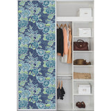 Zen Garden Blue Peel & Stick Wallpaper with Modern Floral Pattern - York RMK11855RL