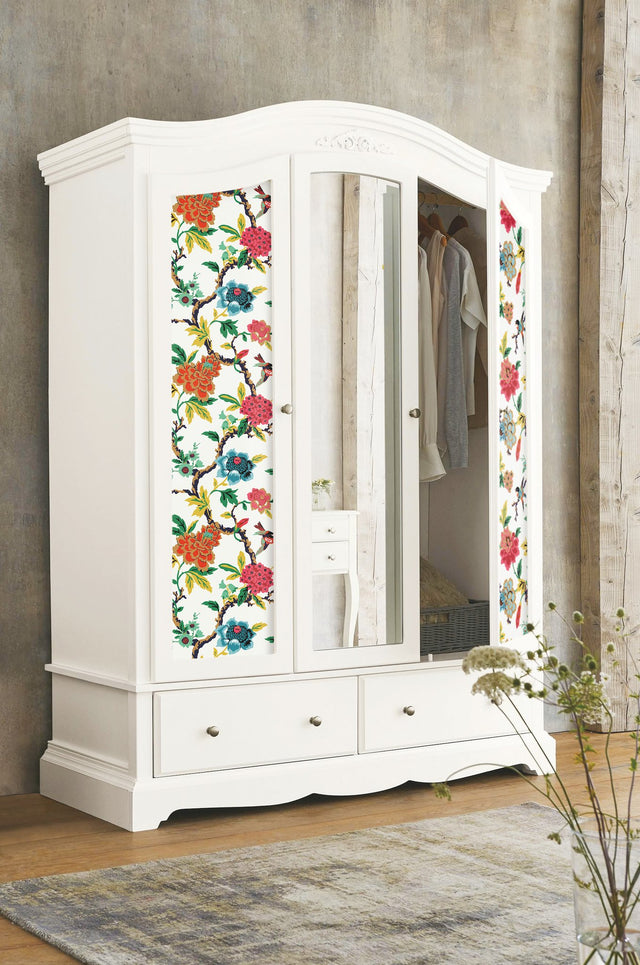 Candid Moments Red Peel & Stick Wallpaper with Botanical Birds Floral - York RMK11861RL