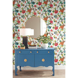 Candid Moments Red Peel & Stick Wallpaper with Botanical Birds Floral - York RMK11861RL