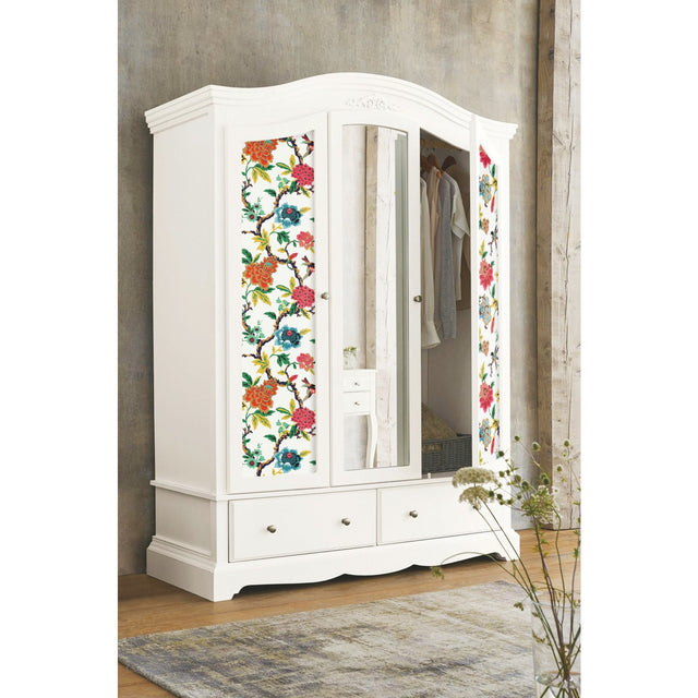 Candid Moments Red Peel & Stick Wallpaper with Botanical Birds Floral - York RMK11861RL