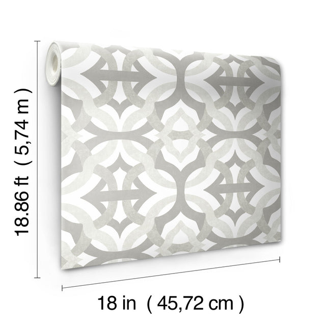 Tipton Taupe Peel & Stick Wallpaper with Modern Geometric Pattern - York RMK11865RL