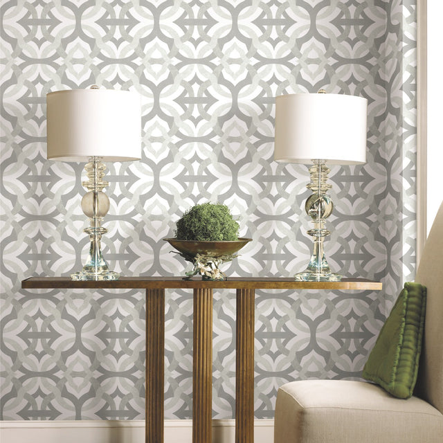 Tipton Taupe Peel & Stick Wallpaper with Modern Geometric Pattern - York RMK11865RL