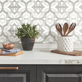 Tipton Taupe Peel & Stick Wallpaper with Modern Geometric Pattern - York RMK11865RL