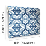 Tipton Blue Peel & Stick Wallpaper with Geometric Abstract Motif - York RMK11866RL