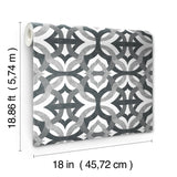 Tipton Grey Geometric Abstract Peel & Stick Wallpaper - Waverly/RoomMates RMK11867RL