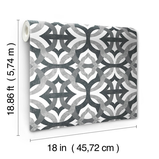 Tipton Grey Geometric Abstract Peel & Stick Wallpaper - Waverly/RoomMates RMK11867RL