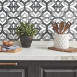 Tipton Grey Geometric Abstract Peel & Stick Wallpaper - Waverly/RoomMates RMK11867RL