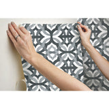 Tipton Grey Geometric Abstract Peel & Stick Wallpaper - Waverly/RoomMates RMK11867RL