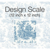 Country Life Toile Blue Peel & Stick Wallpaper with Country Toile Pattern - York RMK11868WP