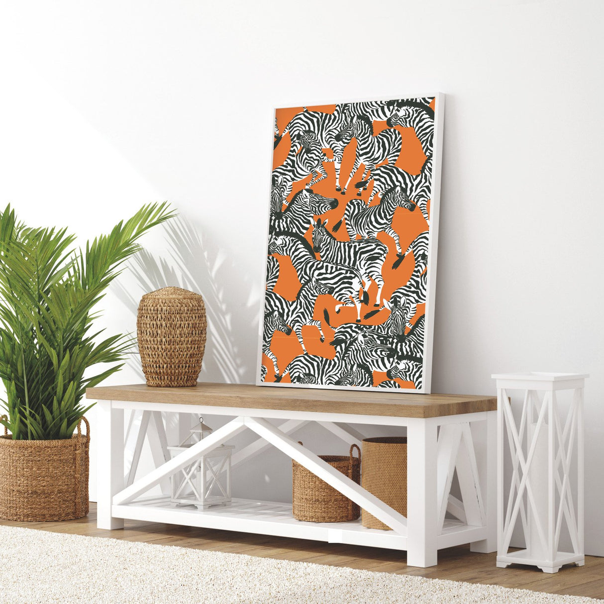 Herd Together Orange Peel & Stick Wallpaper with Novelty Zebra Pattern, Traditional Style - York RMK11875RL
