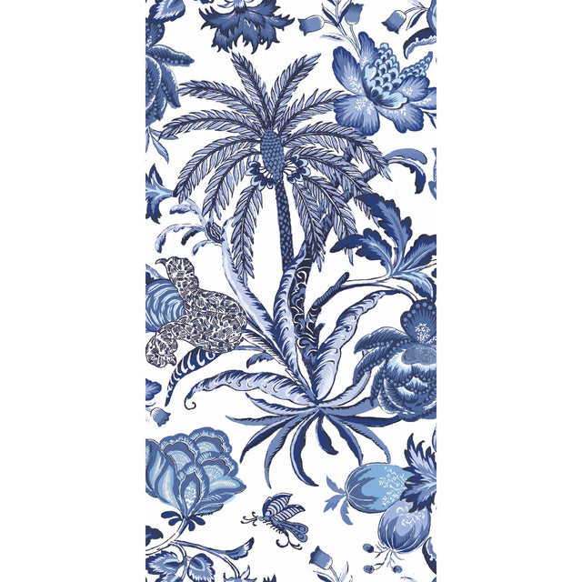 Exotic Curiosity Blue Peel & Stick Wallpaper with Botanical Floral Pattern, Modern Style - York RMK11881RL