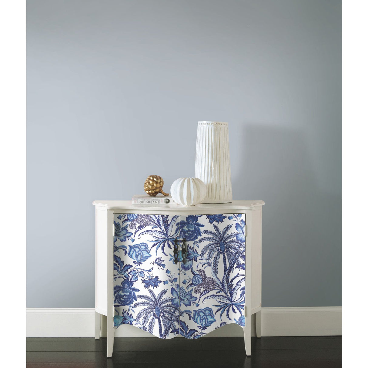 Exotic Curiosity Blue Peel & Stick Wallpaper with Botanical Floral Pattern, Modern Style - York RMK11881RL