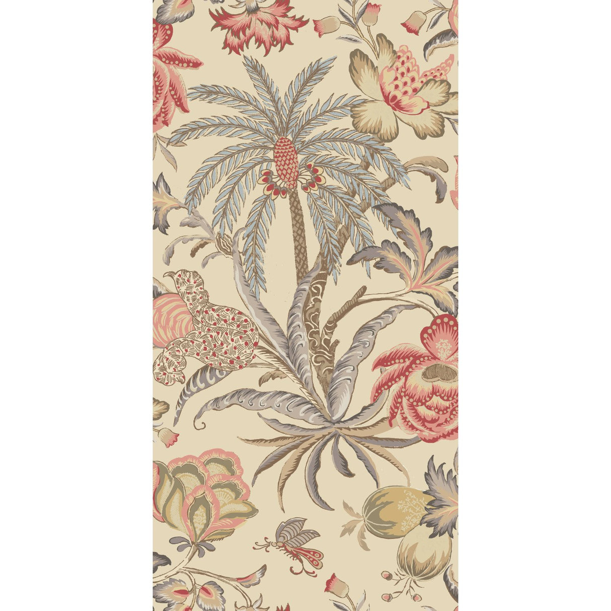 Exotic Curiosity Taupe Peel & Stick Wallpaper with Botanical Floral Motif - York RMK11882RL