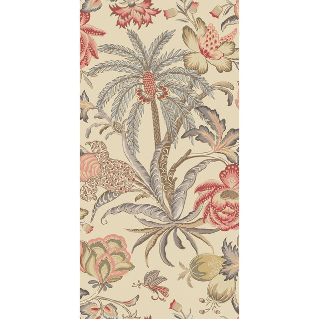 Exotic Curiosity Taupe Peel & Stick Wallpaper with Botanical Floral Motif - York RMK11882RL