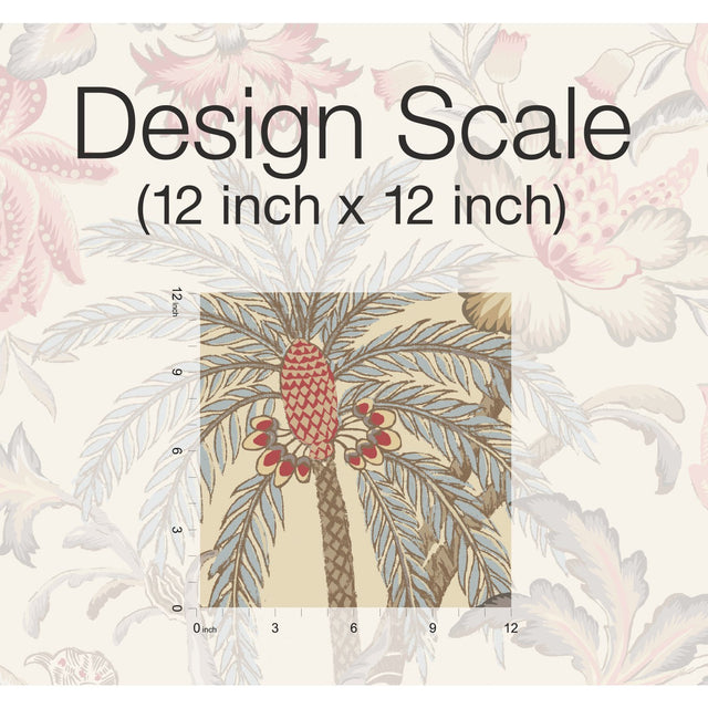 Exotic Curiosity Taupe Peel & Stick Wallpaper with Botanical Floral Motif - York RMK11882RL