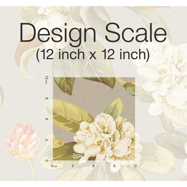 Live Artfully Taupe Peel & Stick Wallpaper with Floral Botanical Pattern - York RMK11883RL
