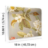 Live Artfully Taupe Peel & Stick Wallpaper with Floral Botanical Pattern - York RMK11883RL