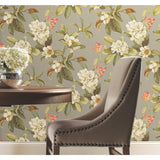 Live Artfully Taupe Peel & Stick Wallpaper with Floral Botanical Pattern - York RMK11883RL