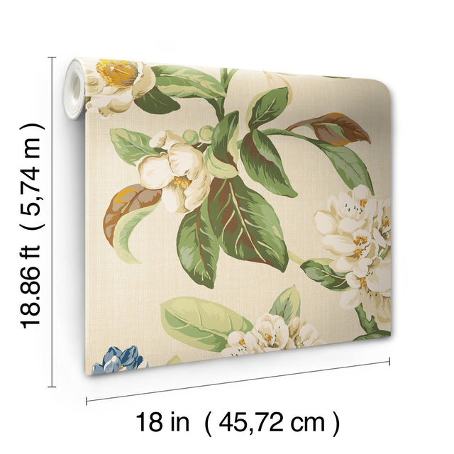 Live Artfully Green Floral Peel & Stick Wallpaper with Traditional Nature Pattern - York RMK11884RL