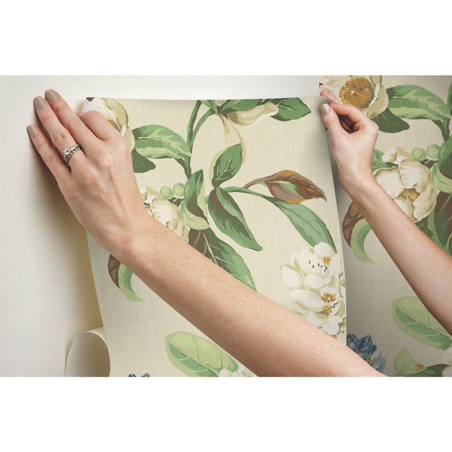 Live Artfully Green Floral Peel & Stick Wallpaper with Traditional Nature Pattern - York RMK11884RL