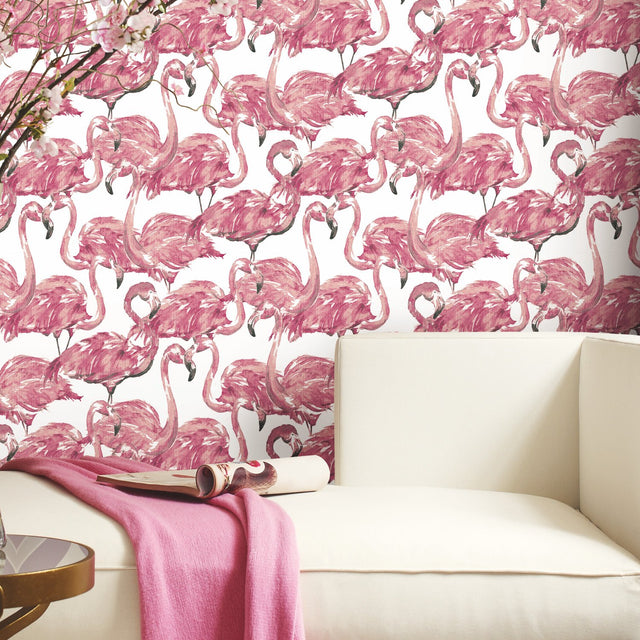 Beach Social Pink Peel & Stick Wallpaper