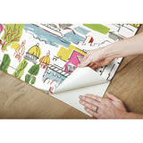 Arrondissement Green Peel & Stick Wallpaper with Paris Map Motif - York RMK11888RL