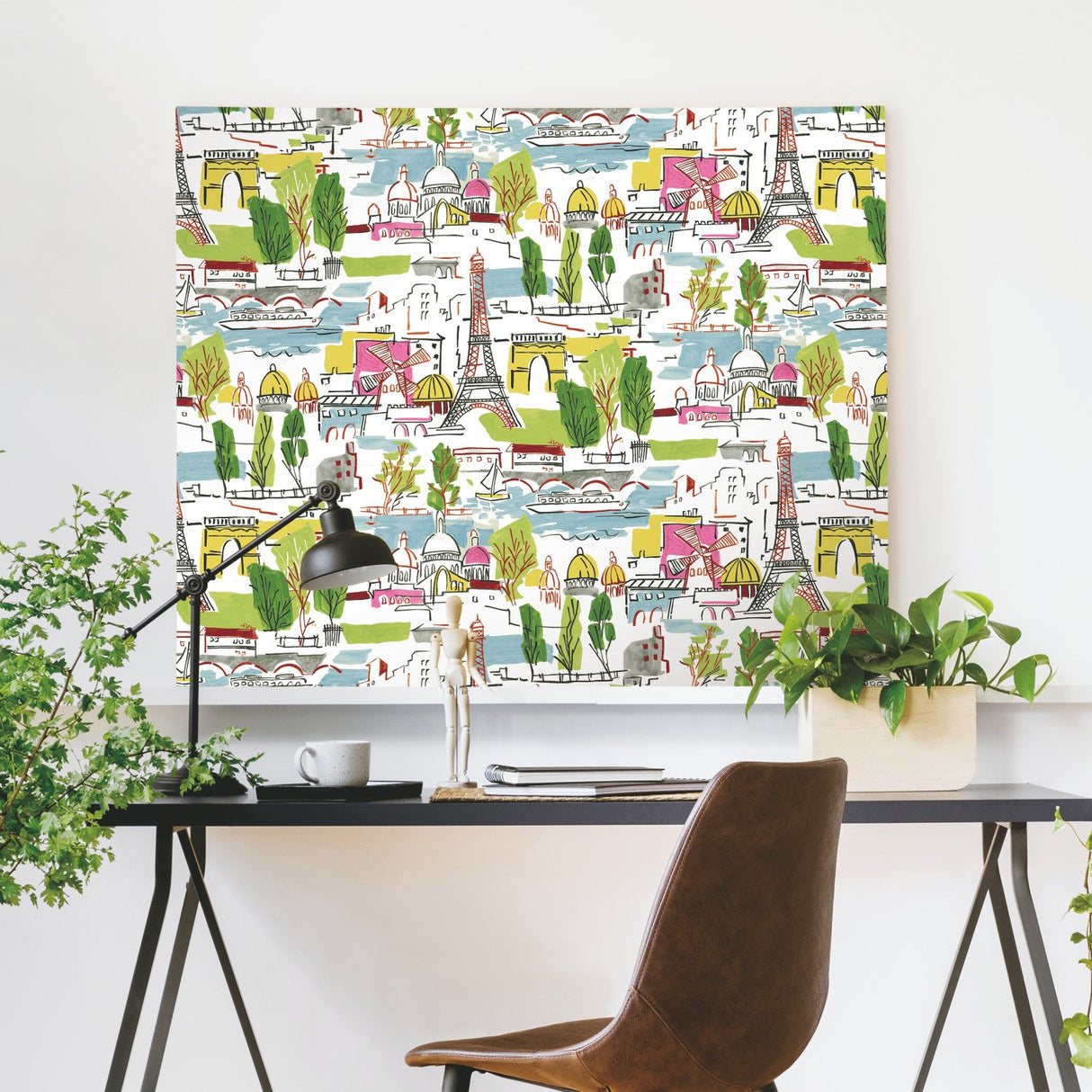 Arrondissement Green Peel & Stick Wallpaper with Paris Map Motif - York RMK11888RL