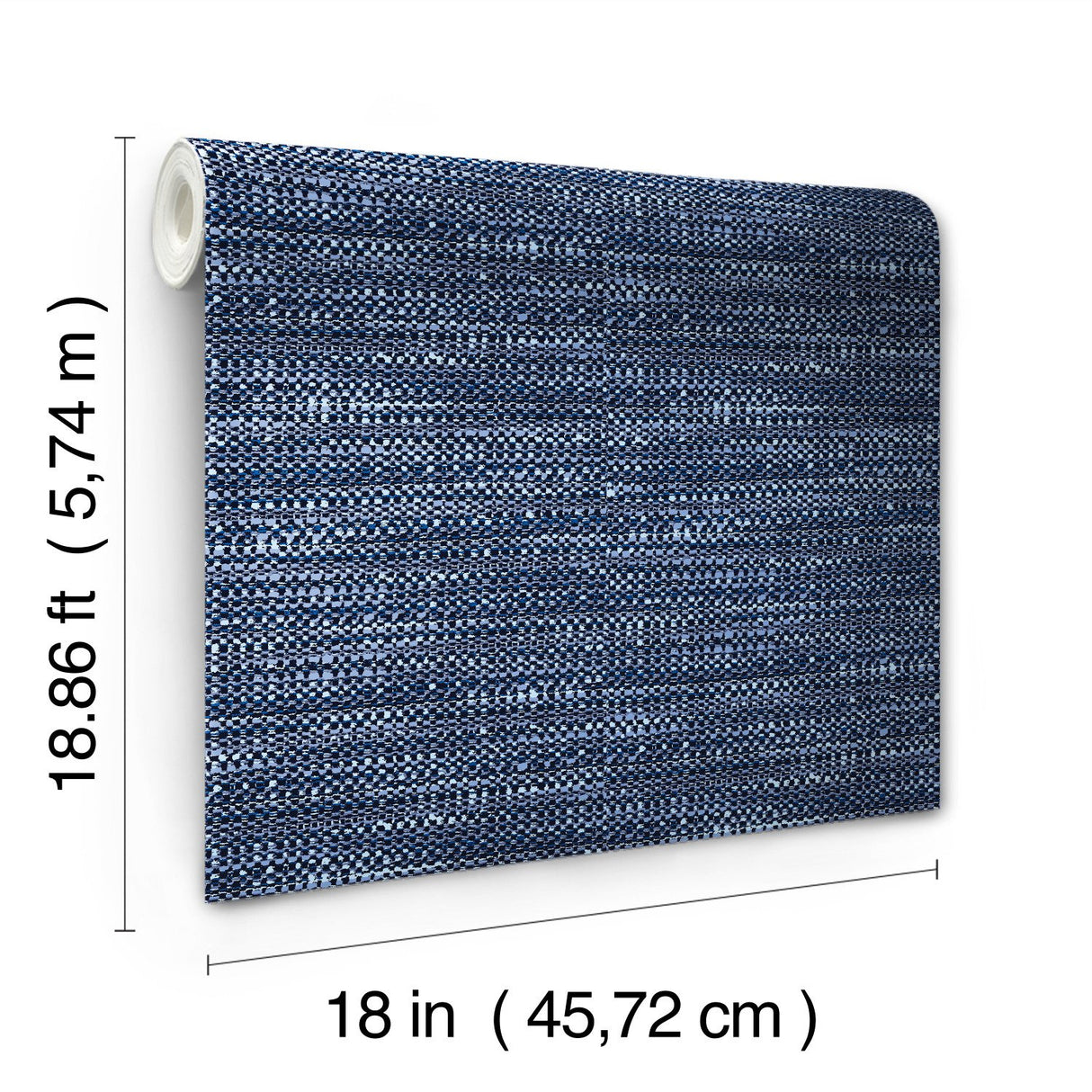 Tabby Blue Peel & Stick Wallpaper with Modern Woven Texture Pattern - York RMK11889RL