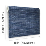 Tabby Blue Peel & Stick Wallpaper with Modern Woven Texture Pattern - York RMK11889RL