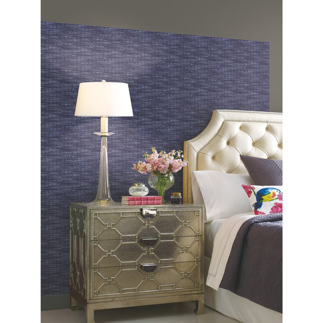 Tabby Blue Peel & Stick Wallpaper with Modern Woven Texture Pattern - York RMK11889RL