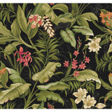 Wailea Coast Green Peel & Stick Wallpaper with Botanical Floral Pattern, Modern Style - York RMK11894RL