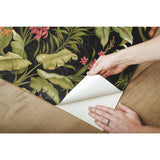 Wailea Coast Green Peel & Stick Wallpaper with Botanical Floral Pattern, Modern Style - York RMK11894RL