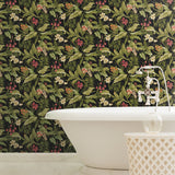 Wailea Coast Green Peel & Stick Wallpaper with Botanical Floral Pattern, Modern Style - York RMK11894RL