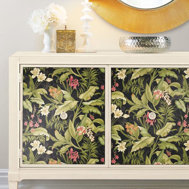 Wailea Coast Green Peel & Stick Wallpaper with Botanical Floral Pattern, Modern Style - York RMK11894RL