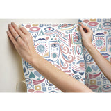 Mod Faces Pink Peel & Stick Wallpaper with Glam Global Novelty Pattern - York RMK11897RL