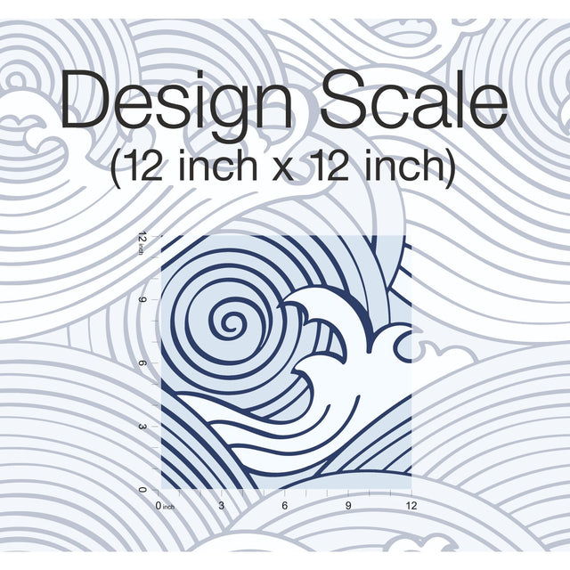 Asian Waves Blue Peel & Stick Wallpaper with Coastal Novelty Pattern - York RMK11900RL