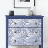 Asian Waves Blue Peel & Stick Wallpaper with Coastal Novelty Pattern - York RMK11900RL