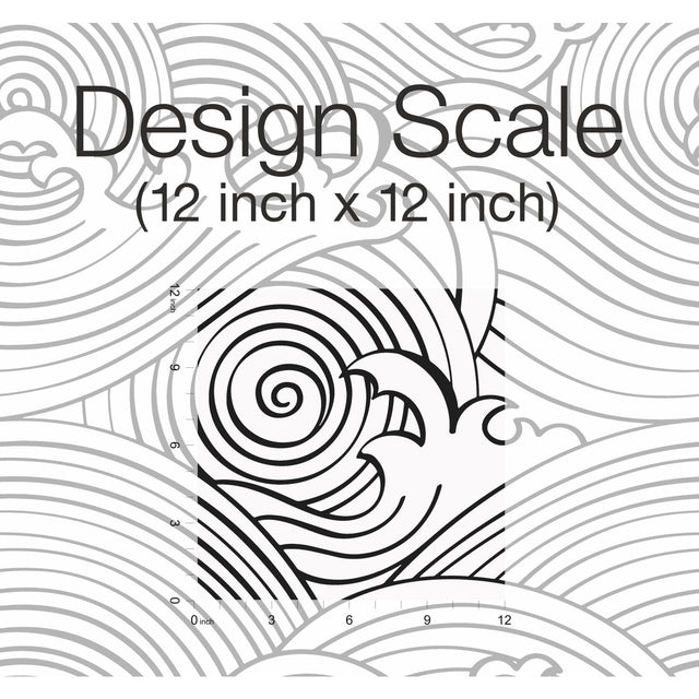 Asian Waves Black Peel & Stick Wallpaper with Coastal Novelty Pattern - York RMK11901RL