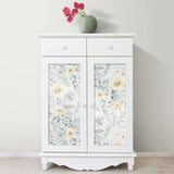 Clara Jean April Showers Green Peel & Stick Wallpaper with Whimsical Nature Floral Pattern - York RMK11905WP