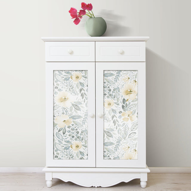 Clara Jean April Showers Green Peel & Stick Wallpaper with Whimsical Nature Floral Pattern - York RMK11905WP