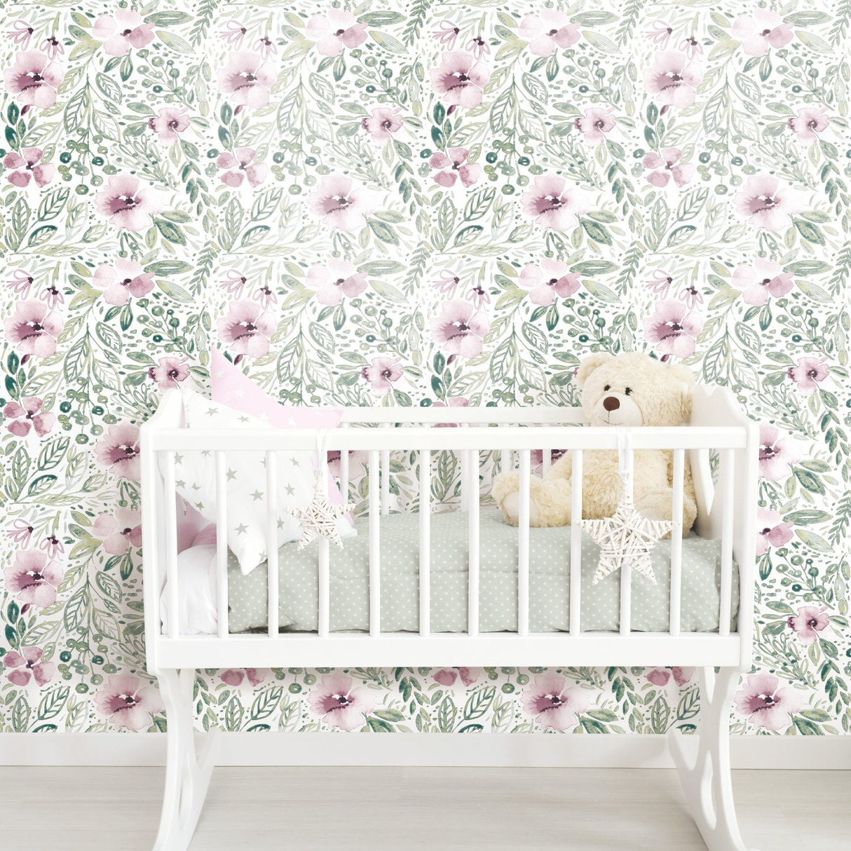 Clara Jean April Showers Pink Peel & Stick Wallpaper with Whimsical Nature Novelty Pattern - York RMK11906WP