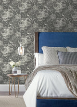 Jungle Toile Taupe Peel & Stick Wallpaper with Botanical Toile Pattern, Modern Style - York RMK11915WP