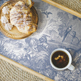 Jungle Toile Blue Peel & Stick Wallpaper with Modern Botanical Toile Pattern - York RMK11917WP