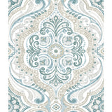 Bohemian Damask Yellow Peel & Stick Wallpaper with Global Bohemian Damask Pattern - York RMK11936WP