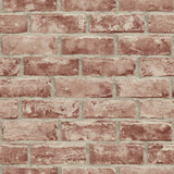 Brick Brown Peel & Stick Wallpaper with Industrial Brick Pattern - York RMK11940WP