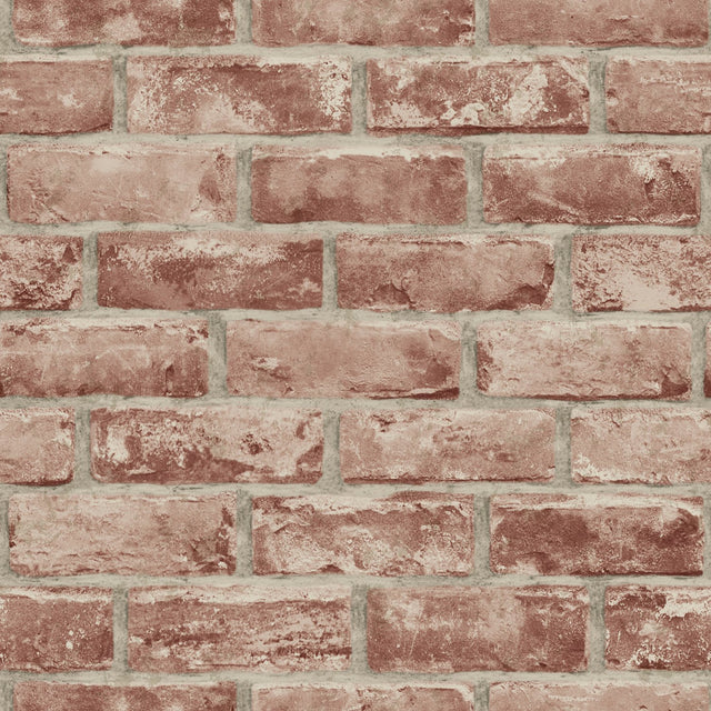 Brick Brown Peel & Stick Wallpaper with Industrial Brick Pattern - York RMK11940WP