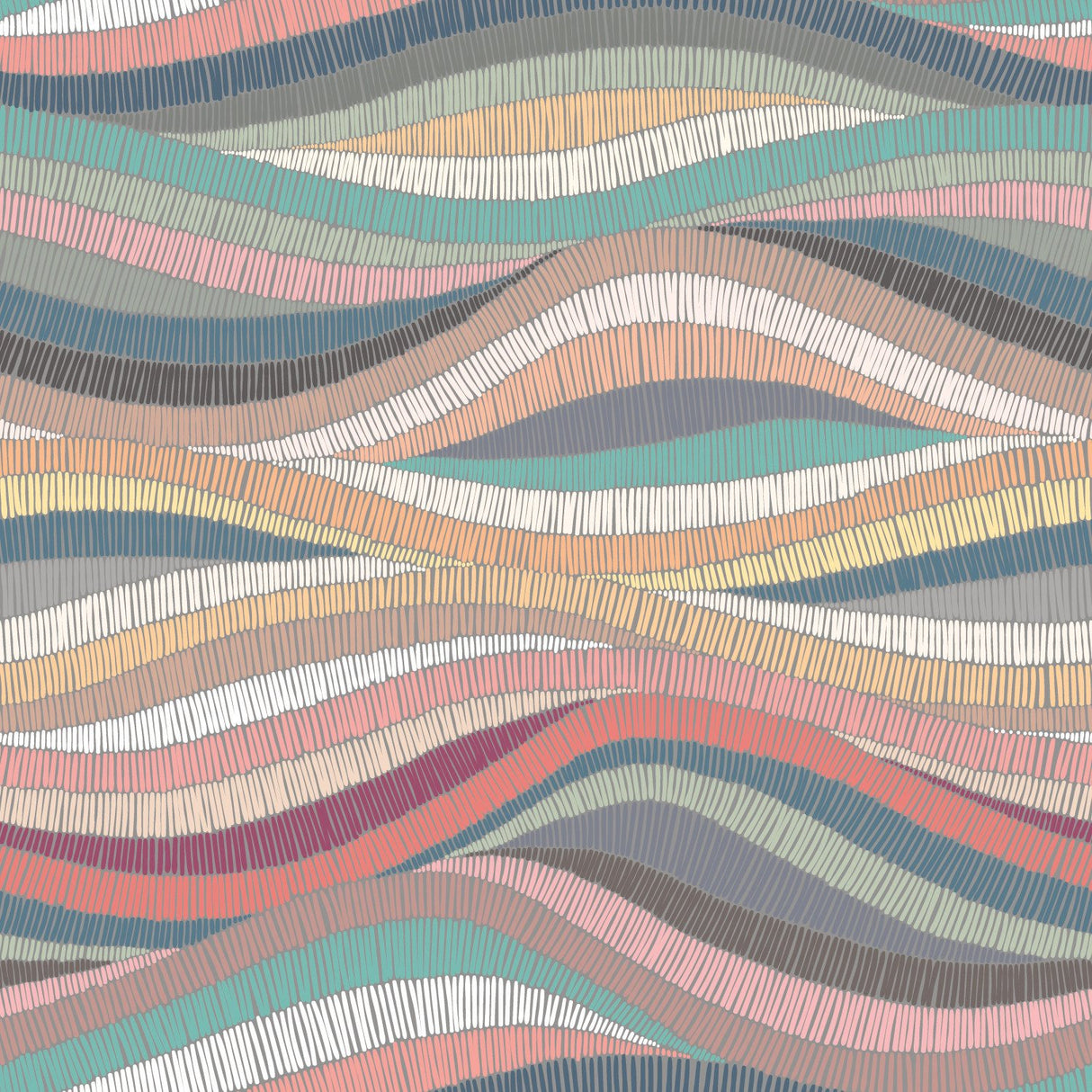 Mosaic Waves Pink Peel & Stick Wallpaper with Modern Novelty Pattern - York RMK11941RL