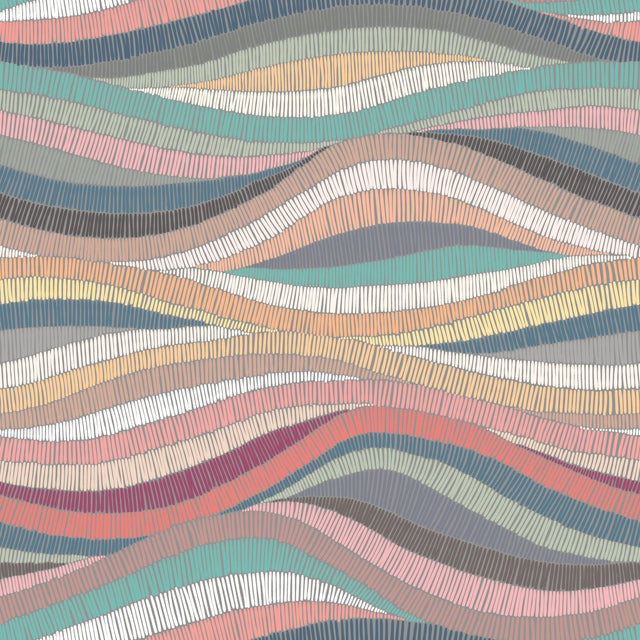 Mosaic Waves Pink Peel & Stick Wallpaper with Modern Novelty Pattern - York RMK11941RL